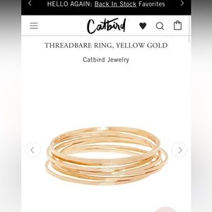 Catbird Gold Threadbare Ring